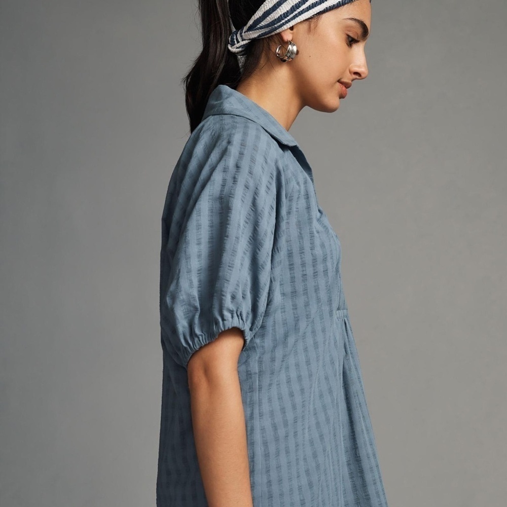 NWT By Anthropologie V-Neck Tiered-Sleeve Tunic Dress Medium - Picture 4 of 4